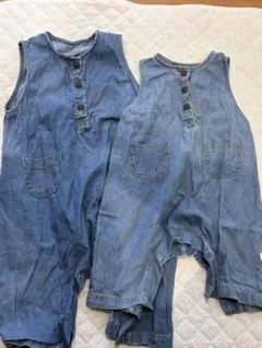 デニム オーバーオール セット 73と90