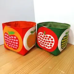 小物入れ ハンドメイド 北欧レトロポップりんご柄 2個セット