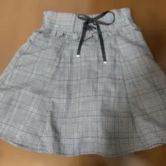 量産型　地雷　黒チェック　膝丈スカート　M