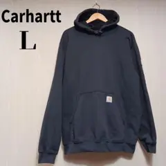 Carhartt パーカー Ｌ ブラック 黒色 腕ロゴ 裏起毛