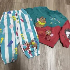 バースデイ　ベビー　トレーナー　ズボン　セットアップ　ディズニー　【80】