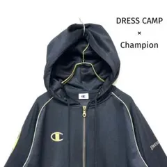 DRESS CAMP × Champion ジャージ ジップアップパーカー 黒金のサムネイル