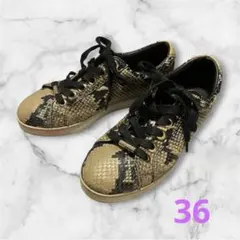 JIMMY CHOO レザースニーカー　ヘビ柄パイソン柄 23cmのサムネイル