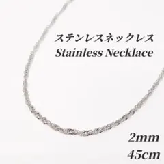《ステンレス》　スクリューネックレス　eio036　シルバー