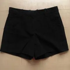 ヘリンボーンパターン　コーデュロイ ホットパンツ　ブラック