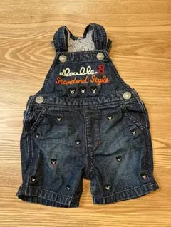 DOUBLE.B クマ刺繍 オーバーオール 80 ダブルビー