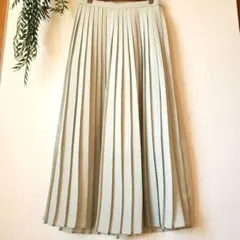 未使用 ユニクロ『M』ライトグリーン プリーツ ロング スカート 春コーデ