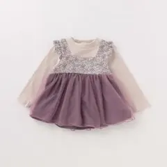 プティマイン 花柄×チュールドッキングT ブランシェス ブリーズ エフオーキッズ