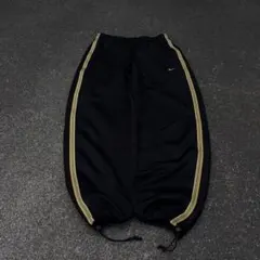 90s NIKE ナイキ 白タグ 極太 ワイド トラックパンツ ブラック XL