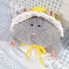 はむにぎりのためのおでかけボンネット　　バナナ