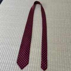 BRICK HOUSE バーガンディ ドット柄 ネクタイ