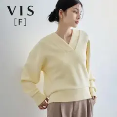 【美品‼️】オトナゆるっと★Vis 白Vネックカットソー オーバーサイズ ホワイトのサムネイル