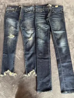 MOUSSY ダメージ加工ダークブルーデニム2本セット