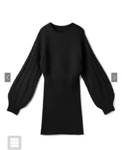 GRL ブラックニットワンピース カットアウトバック