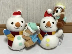 【非売品】ディズニー チップとデール 雪だるま　ぬいぐるみ クリスマス 激レア