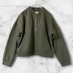 【M】美品 カーキ MA-1 ブルゾン ミリタリー ジャンパー アウター 秋冬