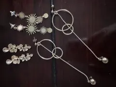 ゴールド幾何学デザインピアスセット