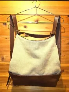 マザーハウス　リュック　ショルダー　バック　2way　レザー&帆布のサムネイル