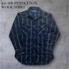 90s USA製SIR PENDLETON ウールシャツ チェック柄　ウエスタンのサムネイル