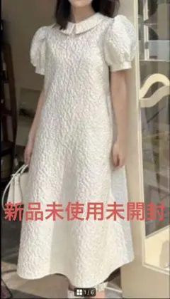 バースデーバッシュ　BIRTHDAY BASK 襟付き パフスリーブ ワンピース