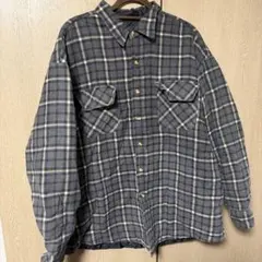 グレー系チェック ネルシャツ 長袖