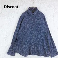 美品★Discoat　ドット柄長袖ブラウス　ロールアップ　羽織り　総柄　ギャザーのサムネイル
