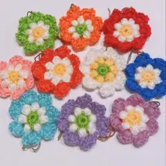 Xmas クリスマスツリー飾り 花 10個セット オーナメント ハンドメイド