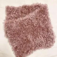 ピンク　スヌード　ロングスヌード　ニット　ウールラビットファー　毛