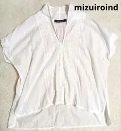 美品mizuiro ind ブラウス シャツ コットンレース刺繍 白のサムネイル