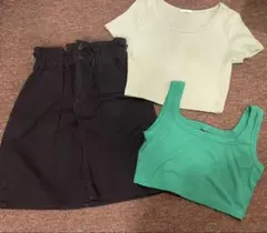 【3点セット】ゴム&ストレッチ◎ トップス2点、スカート1点