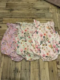 Next 花柄ロンパース3点セット