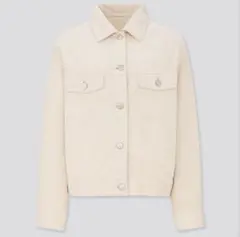 ユニクロ コーデュロイリラックスジャケット オフホワイト 春服