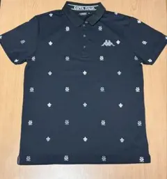 【極美品】Kappa ポロシャツ半袖 L ゴル ストーンロゴ付 ブラック ゴルフのサムネイル
