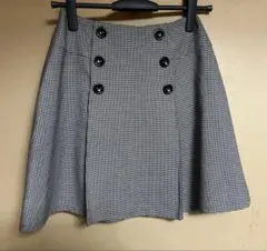ミニスカート　エフデ　ef-de　美品　グレー　チェック　千鳥柄　Ｓサイズ