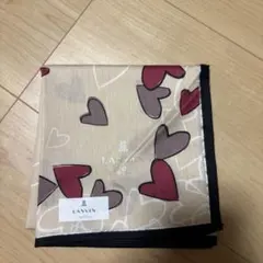 【新品未使用】LANVIN en Bleu ハンカチ ハート柄 ベージュのサムネイル