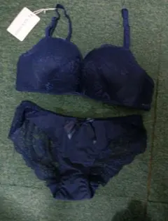 LACE LADIES ブラジャー ショーツ セット ネイビーC75Lサイズのサムネイル