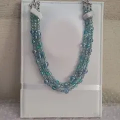Philippe Audibert 38㎝ 花シルバー×ブルービーズ ネックレス - メルカリ