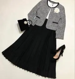 【Lサイズ】清楚系ママスーツ エニィファム レースレディース 卒業式 入学式