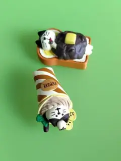 小倉トースト　バナナクレープ　コンコンブル　ミニチュア　仮装ねこ　フィギュア