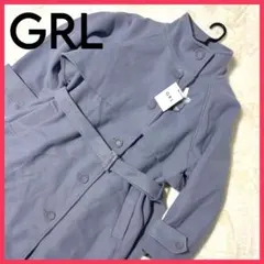 ❣️新品未使用タグ付き❣️ GRL ベルト付きスタンドカラーケープロングコート