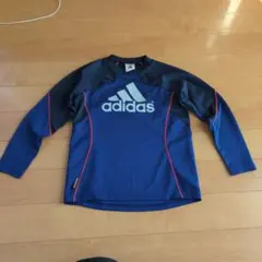 adidas 青 長袖シャツ