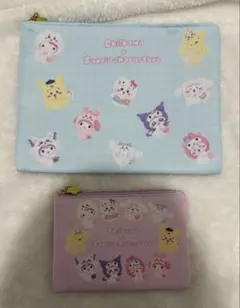 ちいかわ×サンリオキャラクターズ フラットポーチ2個セット