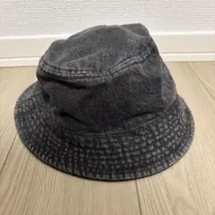 newhattan バケットハット 黒 フェード デニム風 帽子 60cm