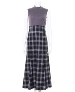 INGNI ドッキングワンピース　チャコールグレー/チェック