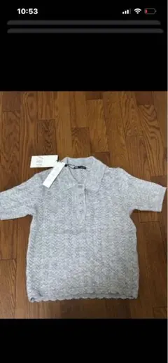ZARA ソフトオープンニットポロシャツ