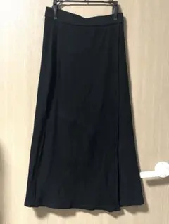 【GU】リブニット ロングタイトスカート ブラック 黒 Mサイズ ジーユー