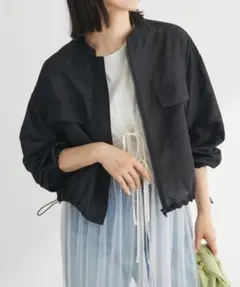 chocol raffine robe シアーショート丈ブルゾン ブラックのサムネイル
