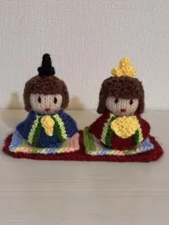 編みぐるみ　ひな祭り5点セット　雛人形　ハンドメイド　桃の節句
