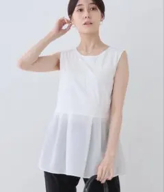 【完売品】INDIVI ノースリーブ チュニック ホワイトのサムネイル