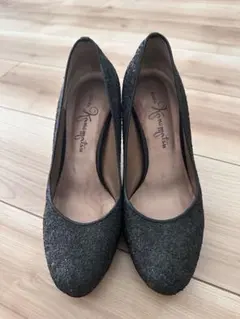 GINZA Kanematsu パンプス ブラック ラメ 24cmのサムネイル